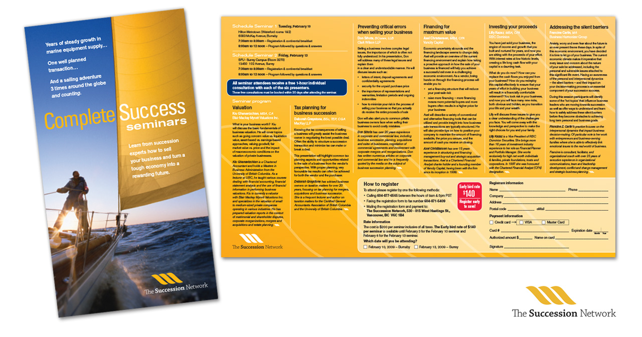 Succession network - Conference registration brochure